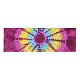 Hippie batik circle name tag