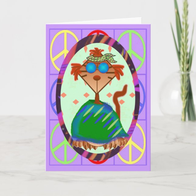 Hippie Belated Birthday Card (Front)