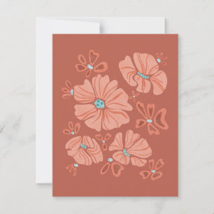 Hippie Blooms: Abstract Red Flower Power Artwork