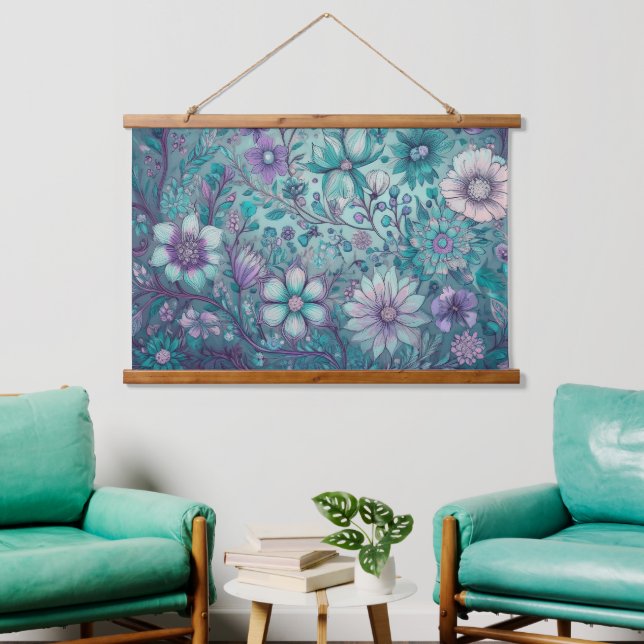 Hippie Blues Hanging Tapestry (Living Room)