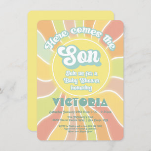 Hippie Boho Baby Shower Sunshine Son Invitation