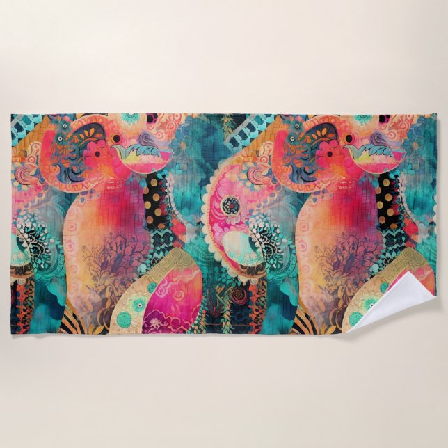 Hippie Boho Beach Towel (Front)