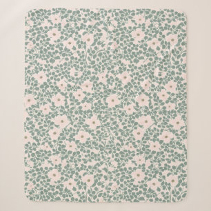 Hippie Boho Floral Sherpa Blanket