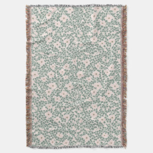 Hippie Boho Floral Throw Blanket