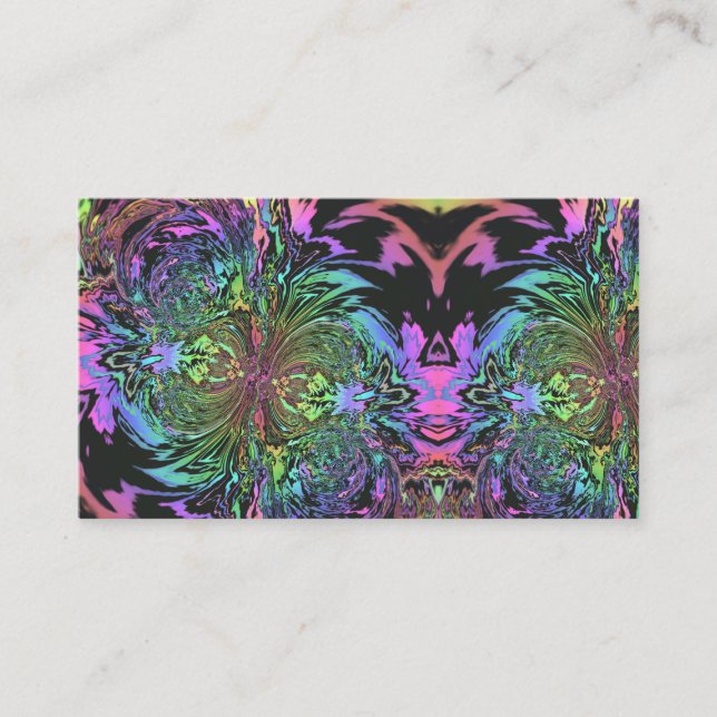 Hippie Boho Floral Tie Dye Rainbow Business Card (Front)