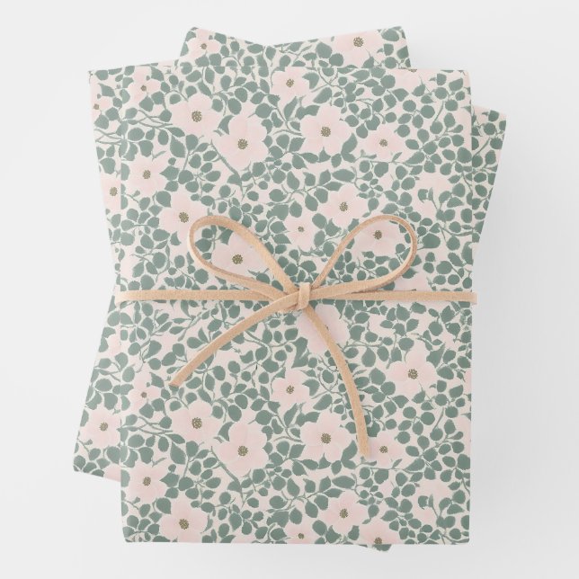 Hippie Boho Floral  Wrapping Paper Sheet (In situ)