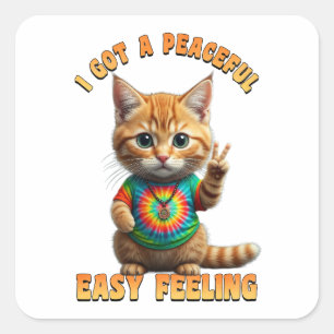 Hippie Boho Peaceful Easy Feeling Rabbit Bunny Square Sticker