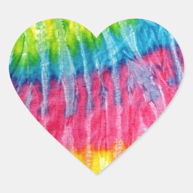 Hippie Boho Tie-Dye Heart Sticker (Front)