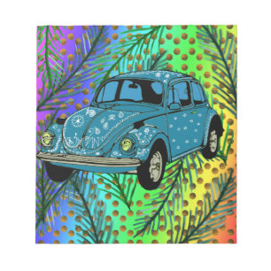 Hippie car Colourful Art   Notepad