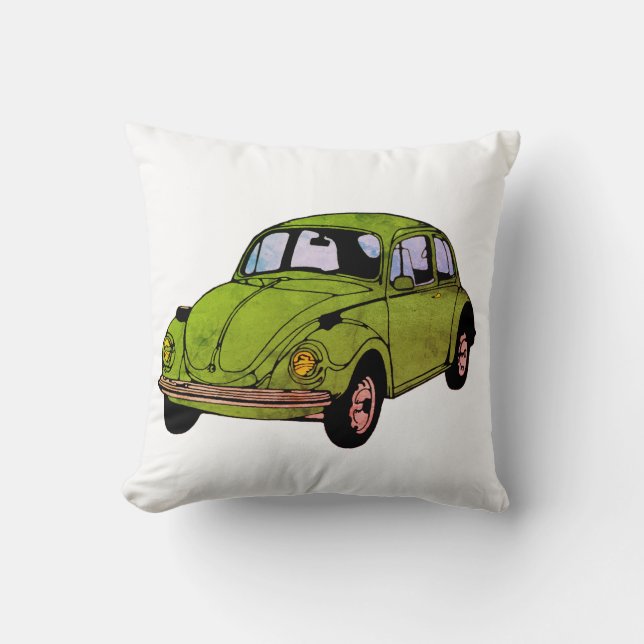 Hippie Car Drawing Throw Cushion (Front)