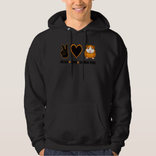 Hippie Cavy Guinea Pig Owner Peace Love Guinea Hoodie