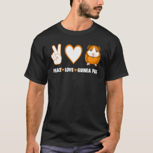 Hippie Cavy  Guinea Pig Owner Peace Love Guinea Pi T-Shirt