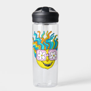 Hippie Character Funny Happy Colourful Retro Groov Water Bottle
