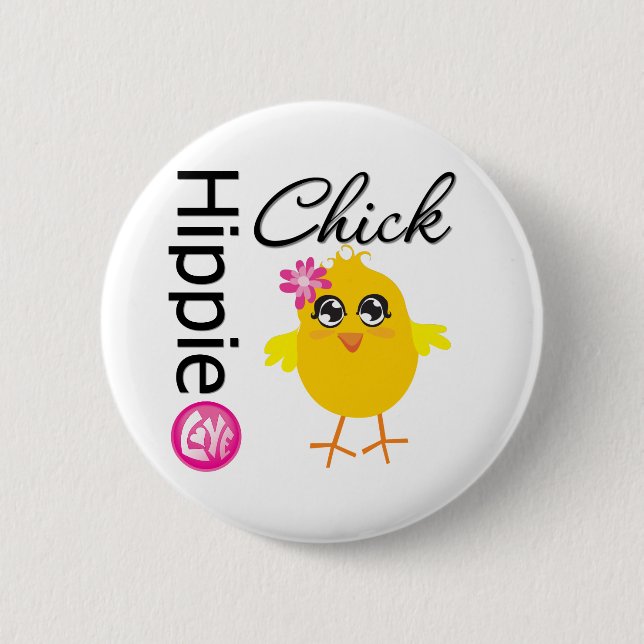 Hippie Chick 2 6 Cm Round Badge (Front)
