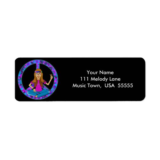 Hippie Chick Address Label