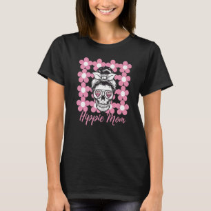 Hippie Chick Mum Love Skull Flower Power Vintage 7 T-Shirt