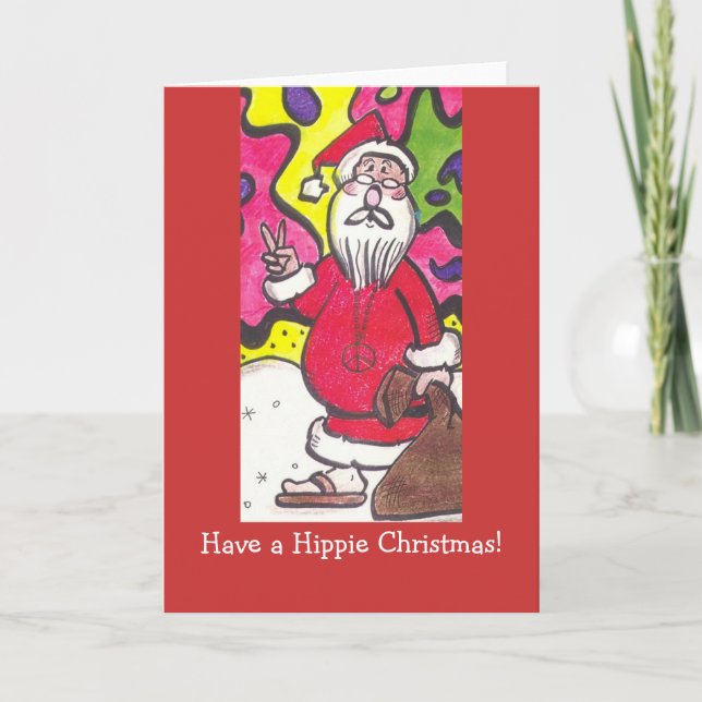 Hippie Christmas Holiday Card (Front)