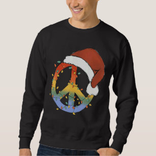 Hippie Christmas Peace Sign Light Tie Dye Merry Ch Sweatshirt