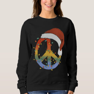 Hippie Christmas Peace Sign Light Tie Dye Merry Ch Sweatshirt