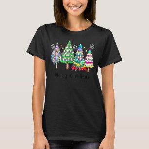 Hippie Christmas Trees Boho Christmas Retro Christ T-Shirt