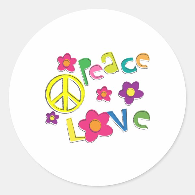 hippie classic round sticker (Front)