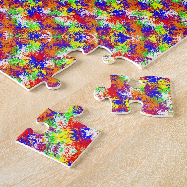 Hippie Colors Mandala Pattern Jigsaw Puzzle (Side)