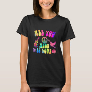 Hippie Costume Peace Sign Love 60s 70s Party Men W T-Shirt