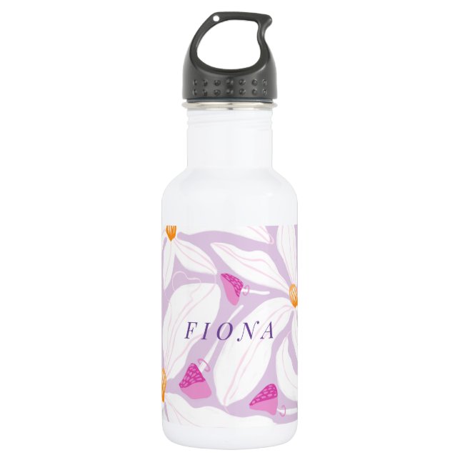 Hippie Daisy Mushroom Pink Girly 532 Ml Water Bottle (Front)