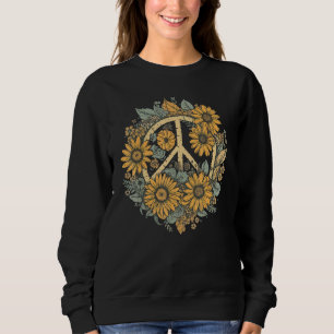Hippie Daisy Peace Sign Retro Flower Sunflower_1 Sweatshirt