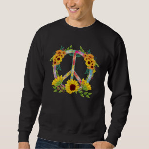 Hippie Daisy Peace Sign Sunflower Retro Flower Sweatshirt
