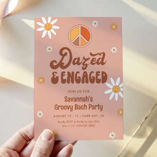 HIPPIE DAZE Dazed & Engaged Bachelorette Party Invitation