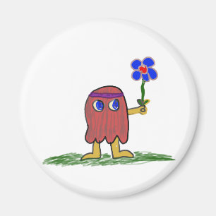 Hippie Dippy Flower Magnet