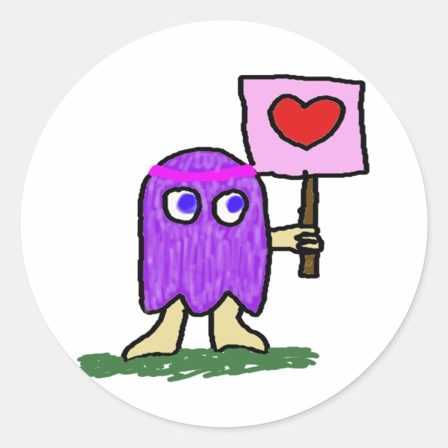 Hippie Dippy Love Classic Round Sticker (Front)