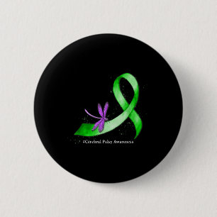 Hippie Dragonfly Green Ribbon Cerebral Palsy 6 Cm Round Badge