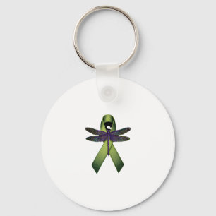 Hippie Dragonfly Green Ribbon Cerebral Palsy Aware Key Ring