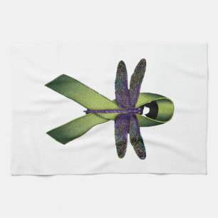 Hippie Dragonfly Green Ribbon Cerebral Palsy Aware Tea Towel
