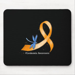 Hippie Dragonfly Orange Ribbon Leukemia Awareness Mouse Pad