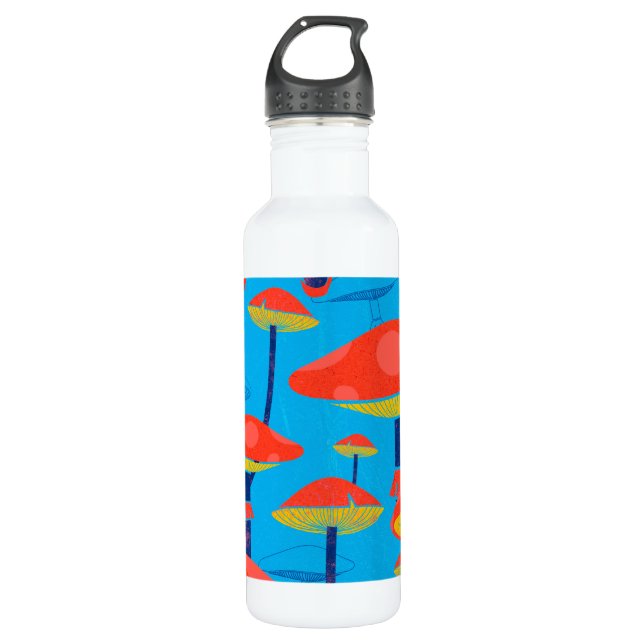 Hippie Dreamy Retro Vibe Enchanting Mushrooms 710 Ml Water Bottle (Front)