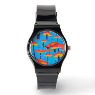 Hippie Dreamy Retro Vibe Enchanting Mushrooms Watch
