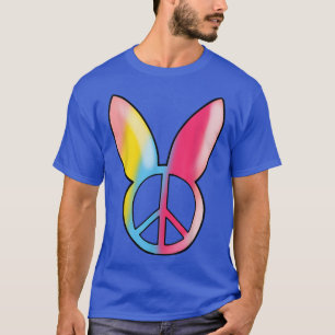 Hippie Easter Peace Sign, Cute Bunny Ear Easter Da T-Shirt