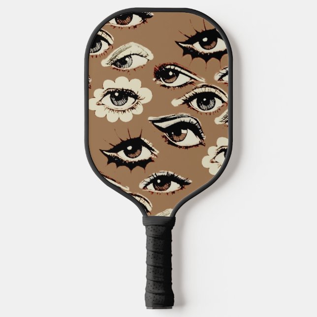 Hippie eyes, Retro Aesthetic Pickleball Paddle (Front)