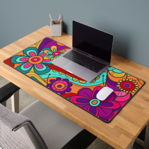 Hippie Floral Design Desk Mat