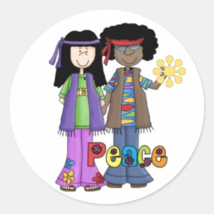Hippie Flower Children Stickers