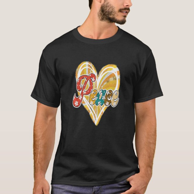 Hippie Flower Peace Love Happy Soul T-Shirt (Front)