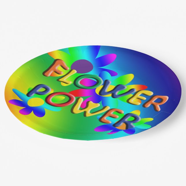 Hippie Flower Power Party Plates (Angled)