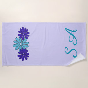 Hippie Flower Power Peace Sign Beach Towel