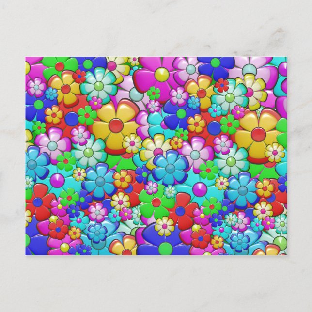 Hippie flowers postcard (Front)