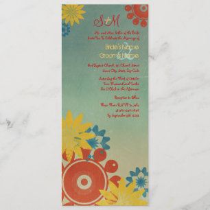 Hippie Flowers Vintage Wedding Invitation