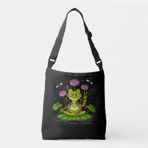 Hippie Frog Meditation Crossbody Bag