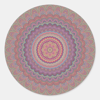 Hippie geometric mandala classic round sticker
